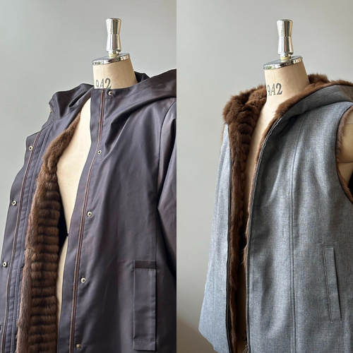 【リメイク事例】2着作成/ライナーコート&リバーシブルジレ EX-014821